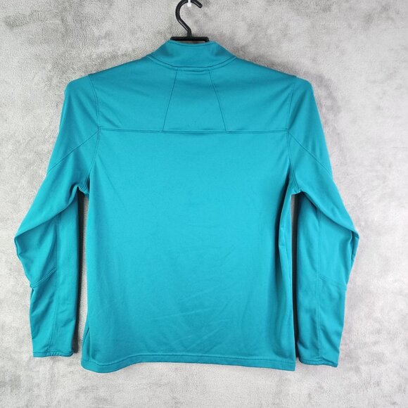 Mens Teal Under Armour Polo Shirt HeatGear Long Sleeve 1/4 Zip Size L - Picture 10 of 13